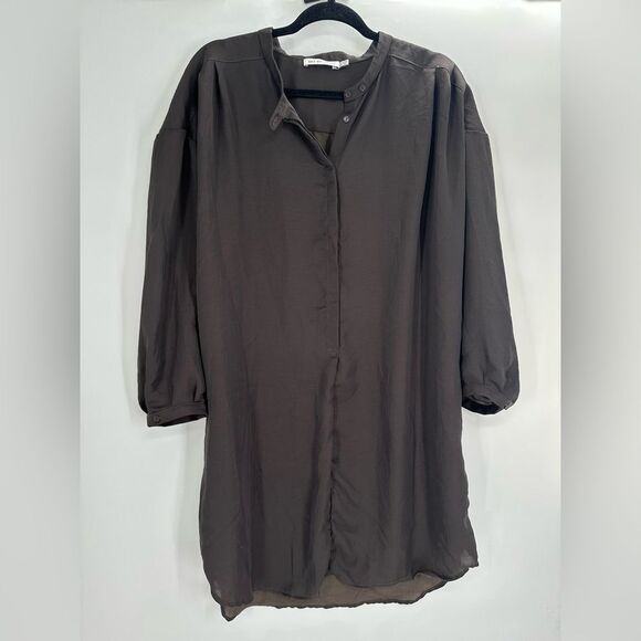 See by Chloe Polyester Lightweight Button Up Dress Grey Size 12 Womens - Picture 1 of 7